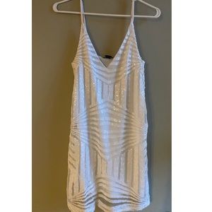 Revamped White Sequin Dress
